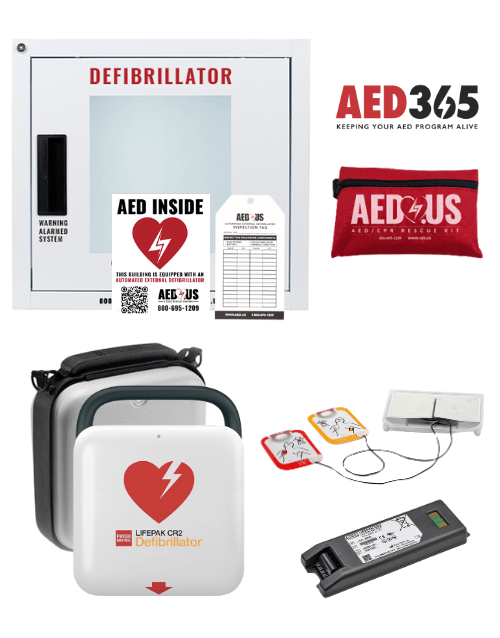 Physio-Control LIFEPAK CR2 AED Sports & Athletics Value Package - Cellular Connectivity - AED.US