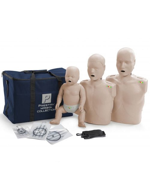 Prestan Collection (1 Adult, 1 Child, 1 Infant), Medium Skin, w/CPR Feedback Monitor