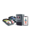 An emergency medical supplies kit from Mobilize Rescue Systems, including a variety of medical supplies and a smartphone app, displayed on a white background.