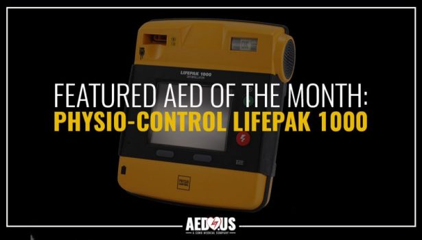 LIFEPAK 1000 AED on black background