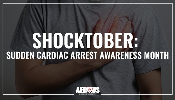 Man holding his chest near heart. Shocktober: Sudden Cardiac Arrest Awarness Month