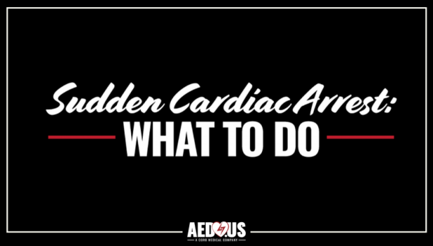 Black background with white text- Sudden Cardiac Arrest: What to Do