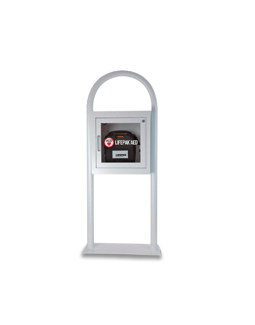 Physio-Control AED Floor Stand Cabinet with Alarm (White)