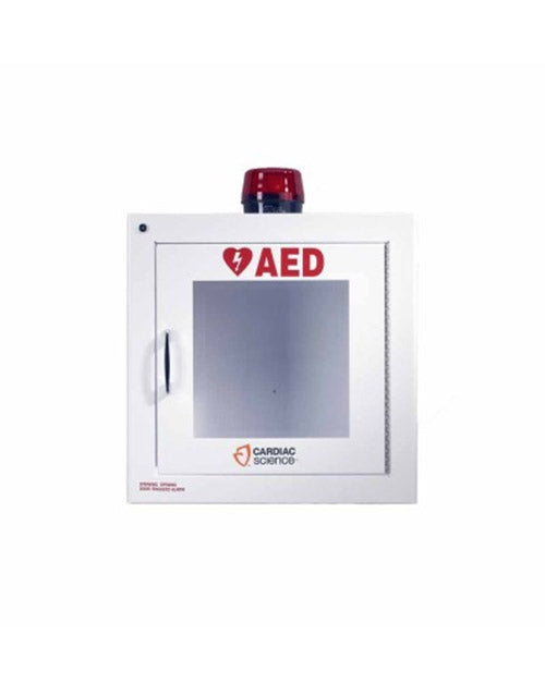 CARDIAC SCIENCE AED WALL CABINET: SURFACE MOUNT WITH ALARM & STROBE, SECURITY ENABLED