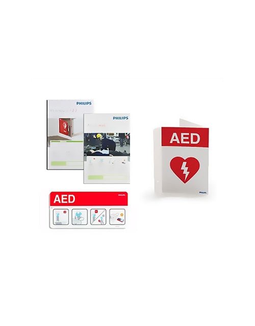 Aed Rood Philips AED Awareness Sign Bundle, Red - AED Signs | AED.US