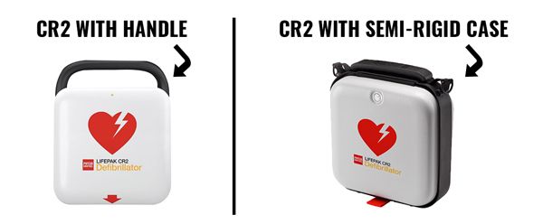 Physio-Control LIFEPAK CR2 AED - Cellular Connectivity Handle vs Carry case option