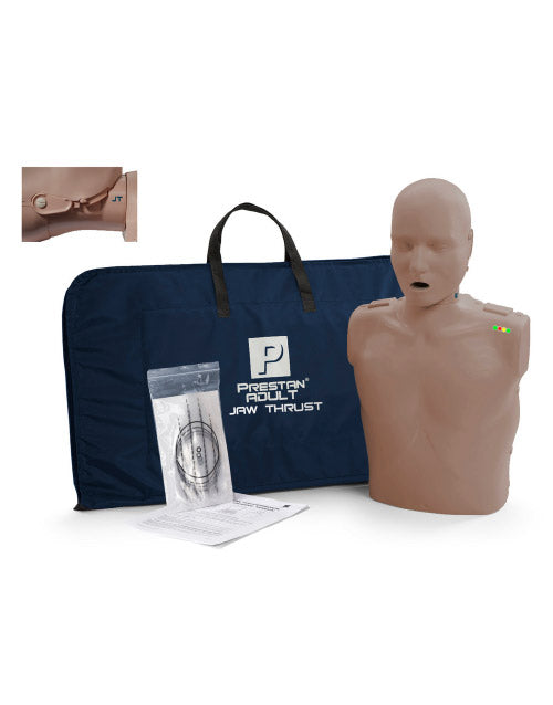 PRESTAN Professional Adult Jaw Thrust Manikin w/ CPR Monitor - Dark Skin Tone