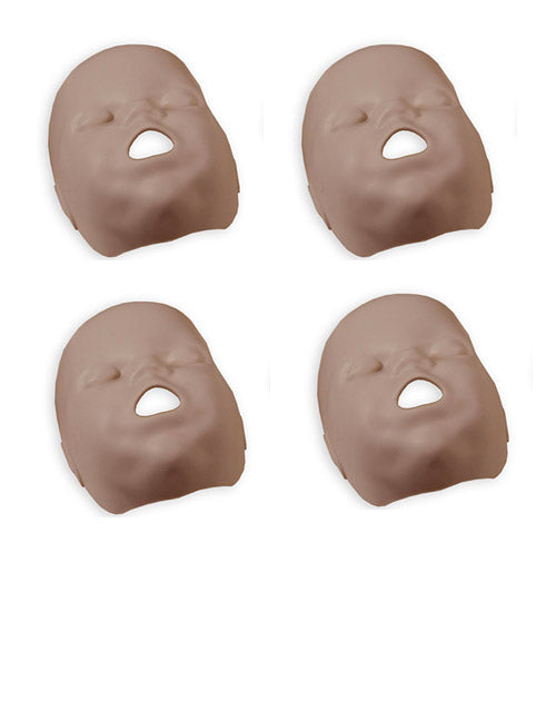 PRESTAN Professional Infant Dark Skin Manikin Face Skins - Pack of 4